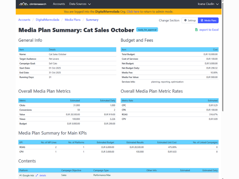 Digital Media Planning Tools | Media Planning Module | ClimbinSearch